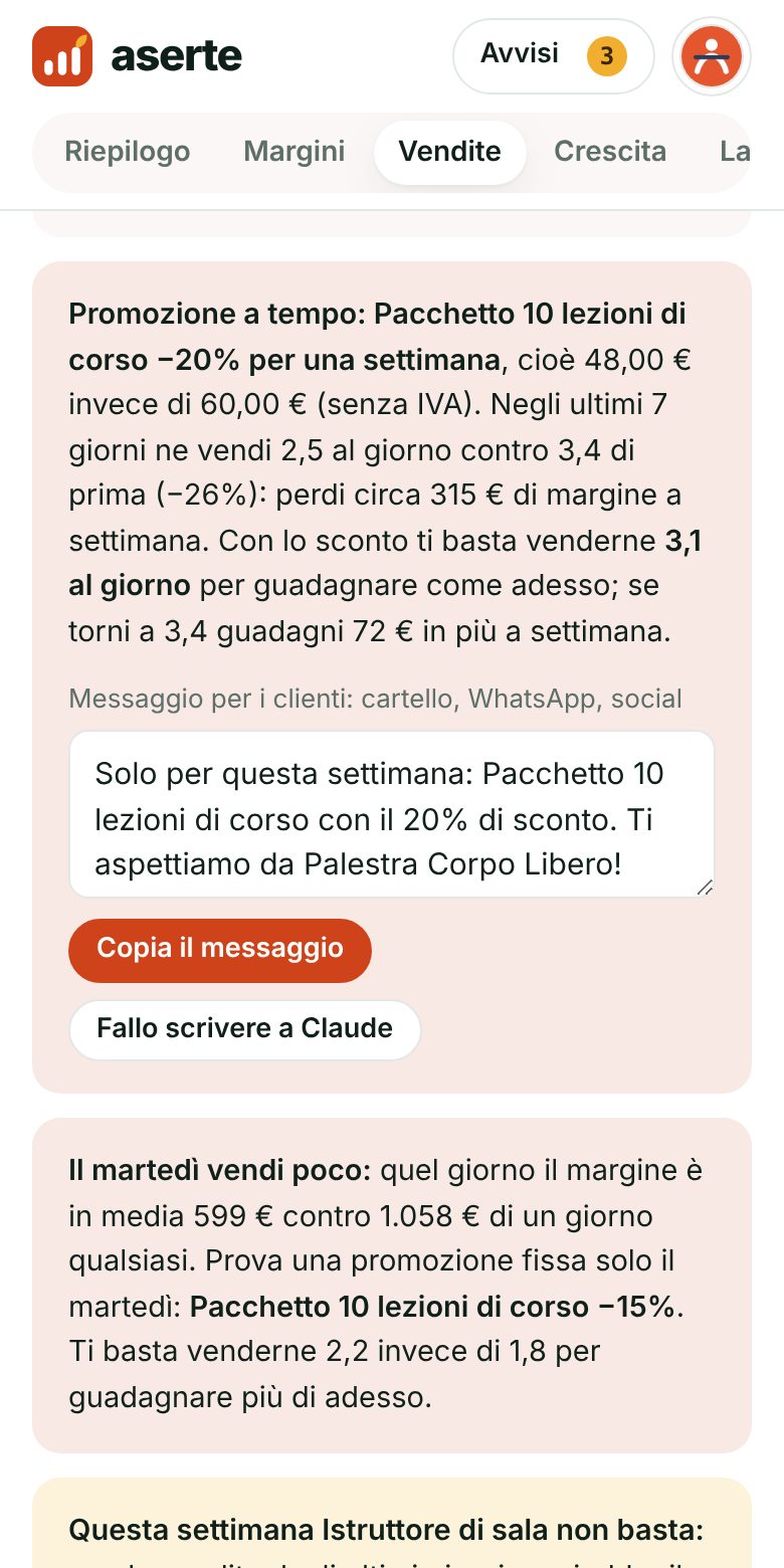 Sul telefono: una promozione a tempo consigliata con il messaggio per i clienti